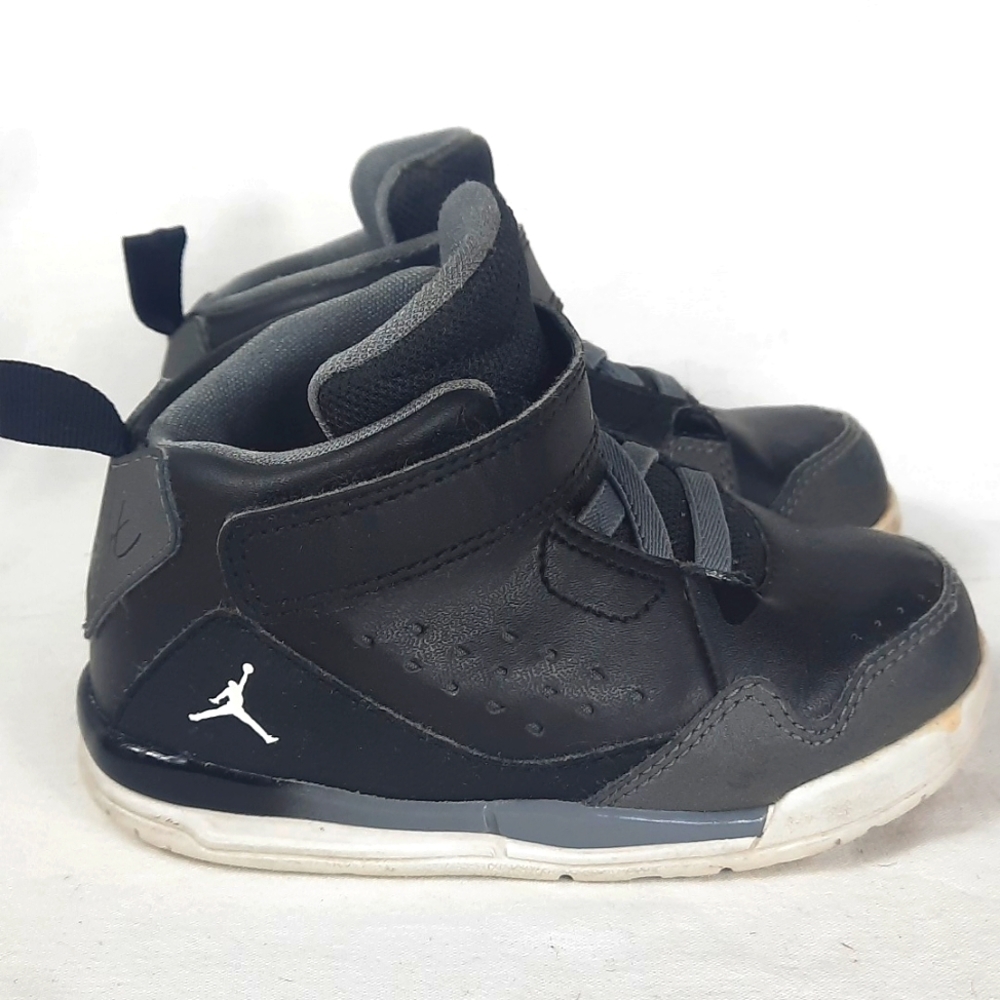 NIKE AIR Jordan Flight SC 3 TD Baskets Toddler Shoes Size 7C Black Gray